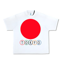White Japan Flag Olympics Urban Heavy Tee - artisFamous
