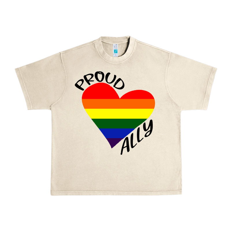 Proud Ally Lgbt Heart Gay Pride Month Urban Heavy Tee by artisFamous | Teevron