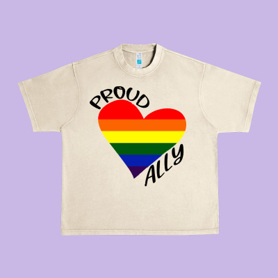 Proud Ally Lgbt Heart Gay Pride Month Urban Heavy Tee Designed By Artisfamous