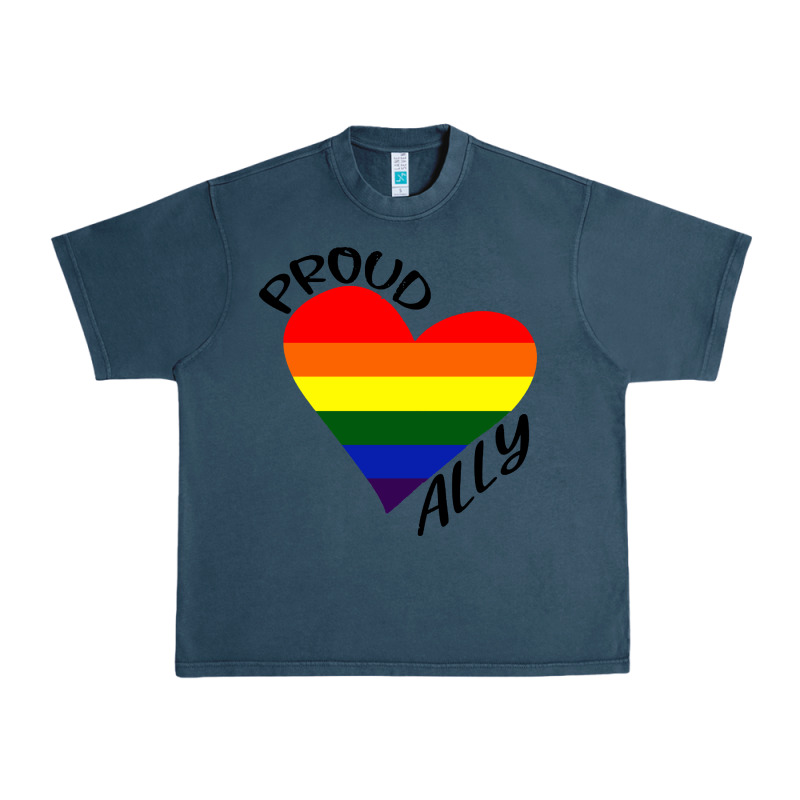 Proud Ally Lgbt Heart Gay Pride Month Urban Heavy Tee by artisFamous | Teevron