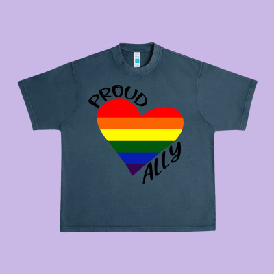 Proud Ally Lgbt Heart Gay Pride Month Urban Heavy Tee Designed By Artisfamous