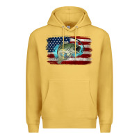Antique Gold American Flag Fish Premium Hoodie - Jasminsmagicworld