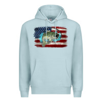 Blue Mist American Flag Fish Premium Hoodie - Jasminsmagicworld