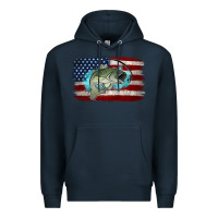 Navy American Flag Fish Premium Hoodie - Jasminsmagicworld