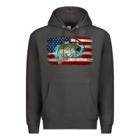 Smoke American Flag Fish Premium Hoodie - Jasminsmagicworld