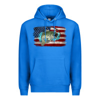 True Royal American Flag Fish Premium Hoodie - Jasminsmagicworld
