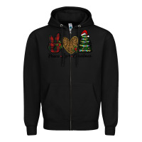 Black peace love christmas Zipper Hoodie - RanaPortraitStore