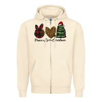 Sandshell peace love christmas Zipper Hoodie - RanaPortraitStore