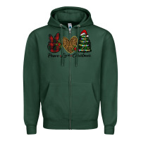 Sports Green peace love christmas Zipper Hoodie - RanaPortraitStore