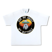 White ask me about my butthole ufo Urban Heavy Tee - artisFamous