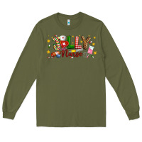 Army Green Christmas jolly nurse Long Sleeve Tee - Artiststas