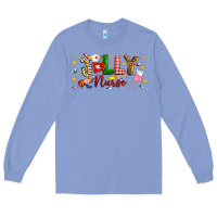 Colony Blue Christmas jolly nurse Long Sleeve Tee - Artiststas