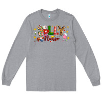 Heather Grey Christmas jolly nurse Long Sleeve Tee - Artiststas