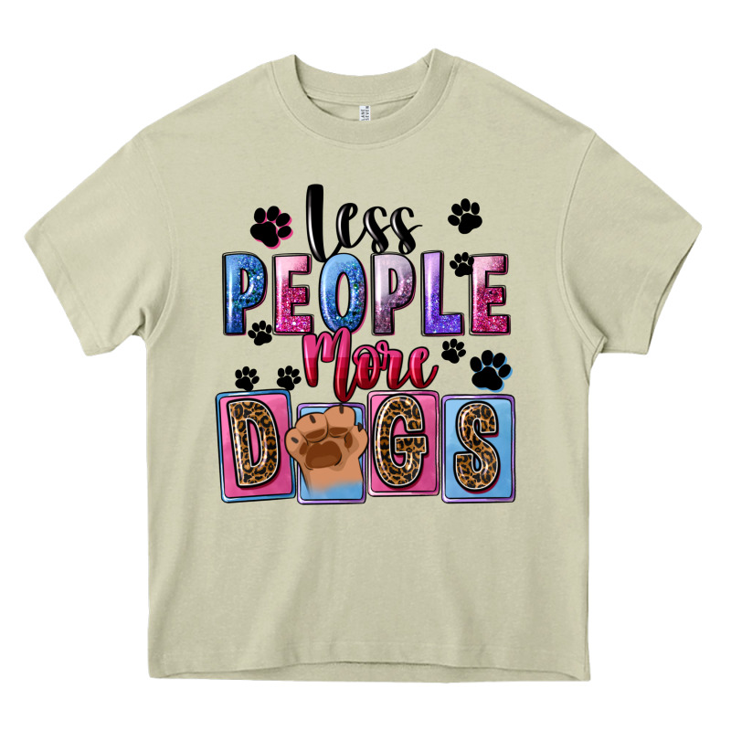 Less People More Dogs Heavy Core Tee by FaDigitalArtStudio | Teevron
