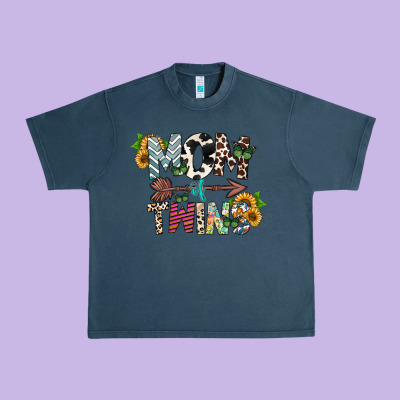 Mom Of Twins Urban Heavy Tee Designed By Cowhidedigitalart