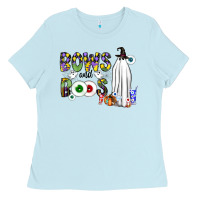 Baby Blue Bows and Boos Y'all Ladies Tee - CowhideDigitalArt