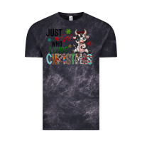 Cloud Black just a girl who loves christmas Vintage Tee - CowhideDigitalArt