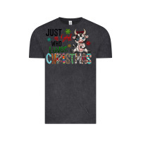 Vintage Black just a girl who loves christmas Vintage Tee - CowhideDigitalArt
