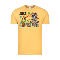 Vintage Mustard just a girl who loves christmas Vintage Tee - CowhideDigitalArt