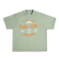 Oil Green crater lake oregon national park vintage retro Urban Heavy Tee - artisFamous