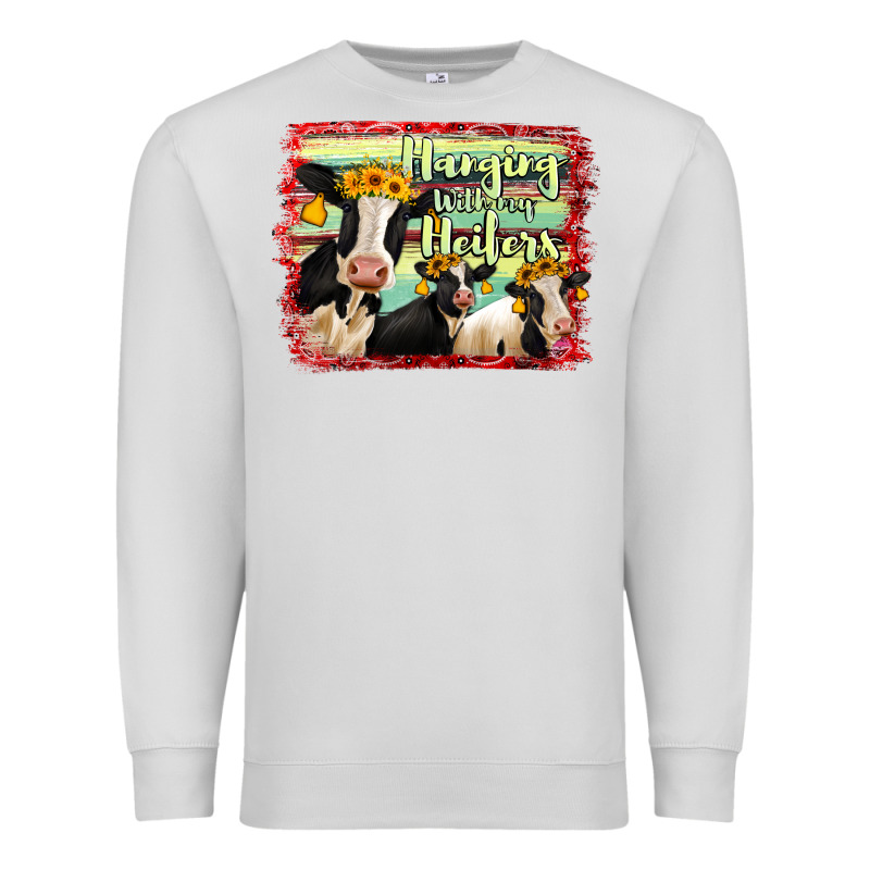 Hanging With My Heifers Holstein Cows Premium Sweatshirt by RanaPortraitStore | Teevron