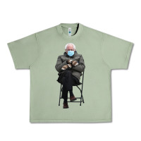 Oil Green bernie sitting in the cold with mittens meme Urban Heavy Tee - artisFamous