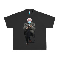 Pigment Black bernie sitting in the cold with mittens meme Urban Heavy Tee - artisFamous