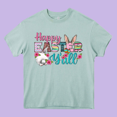 Happy Easter Y'all Heavy Core Tee Designed By Bundleandbundleshop
