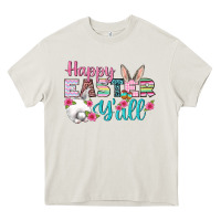Cream Happy Easter Y'all Heavy Core Tee - BundleAndBundleShop