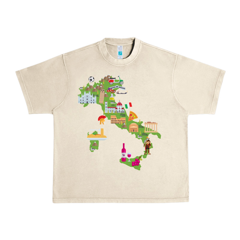 Italy Map Urban Heavy Tee by artisFamous | Teevron