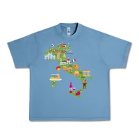 Pebble Blue Italy map Urban Heavy Tee - artisFamous