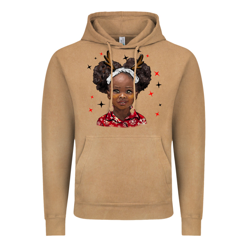 Christmas African Girl Vintage Hoodie by BarkalooDesign | Teevron