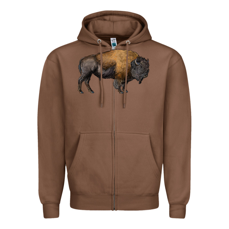 American Bison Body Zipper Hoodie by RanaPortraitStore | Teevron