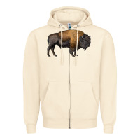 Sandshell american bison body Zipper Hoodie - RanaPortraitStore