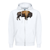 White american bison body Zipper Hoodie - RanaPortraitStore
