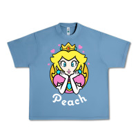 Pebble Blue peach graphic Urban Heavy Tee - artisFamous