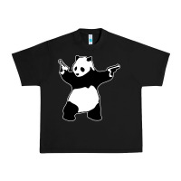 Black banksy panda Urban Heavy Tee - artisFamous
