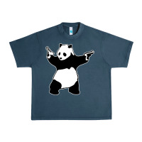 Midnight Navy banksy panda Urban Heavy Tee - artisFamous