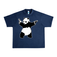 Navy banksy panda Urban Heavy Tee - artisFamous