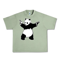 Oil Green banksy panda Urban Heavy Tee - artisFamous