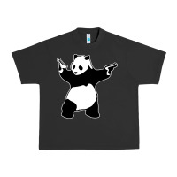 Pigment Black banksy panda Urban Heavy Tee - artisFamous