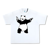 White banksy panda Urban Heavy Tee - artisFamous