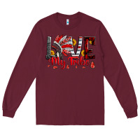 Burgundy red black grey white love my tribe indian headdres Long Sleeve Tee - Artiststas