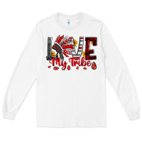 White red black grey white love my tribe indian headdres Long Sleeve Tee - Artiststas