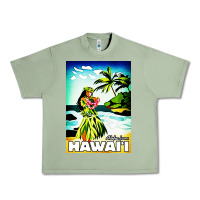 Oil Green hawaii hula girl Urban Heavy Tee - artisFamous