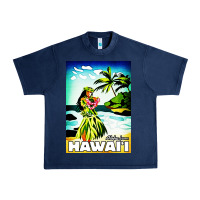 Navy hawaii hula girl Urban Heavy Tee - artisFamous