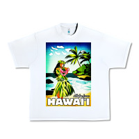 White hawaii hula girl Urban Heavy Tee - artisFamous