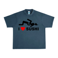 Midnight Navy i love sushi funny Urban Heavy Tee - artisFamous