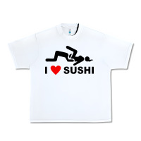 White i love sushi funny Urban Heavy Tee - artisFamous