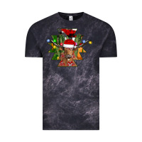 Cloud Black longhorn Aztec Christmas Vintage Tee - CowhideDigitalArt